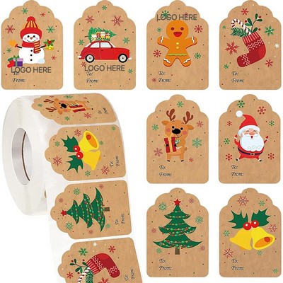 Custom Waterproof Holiday Stickers Strong Adhesive Christmas Gift Labels