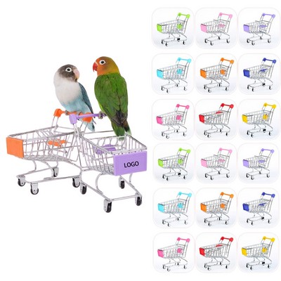 Mini Metal Shopping Cart Supermarket Handcart Basket Toy