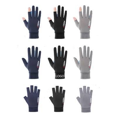 Outdoor Cycling Ice Silk Gloves