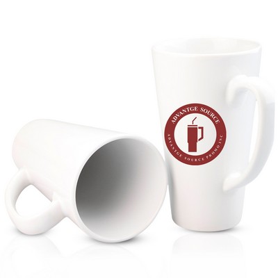 17 Oz. White Ceramic Latte Mug