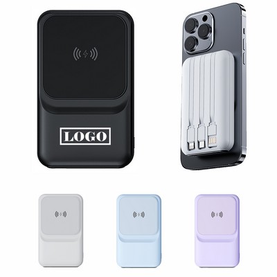 Magnetic Wireless Power Bank With Cable