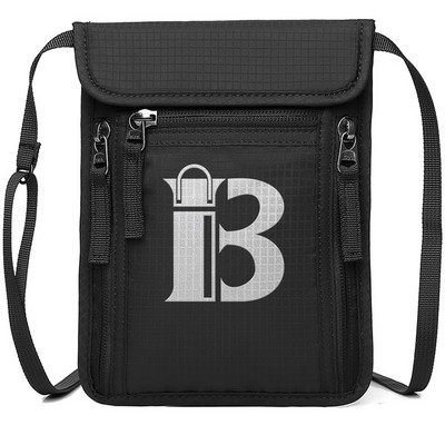 Adjustable Strap RFID Blocking Nylon Travel Organizer Bag