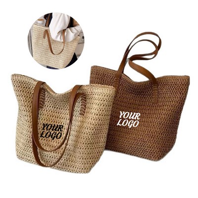 Large Straw Beach Bag for Womens