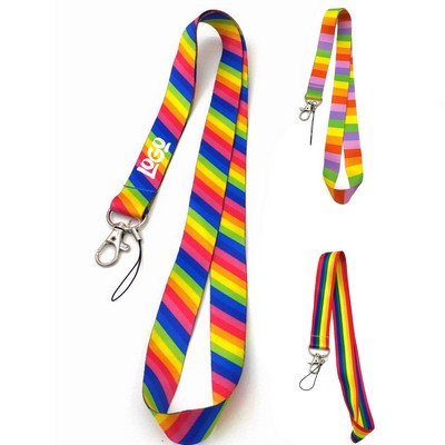 LGBT Rainbow ID Badge Holder Lanyard Neck Strap