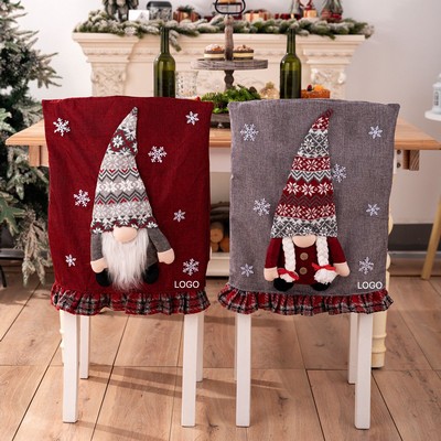 Christmas Gnome Chair Cover Creative 3D Doll Chair and Stool Protector Sleeve