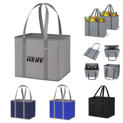 Collapsible Non-Woven Storage Bin with Handles