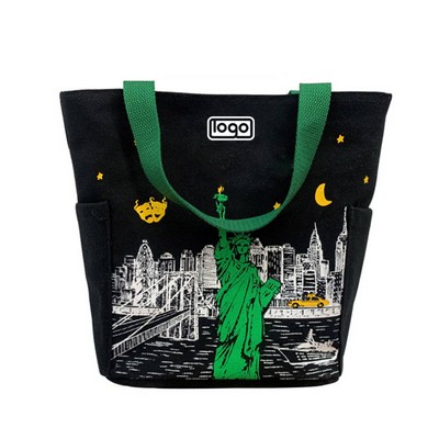 Canvas Tote Bag with Outer Pocket