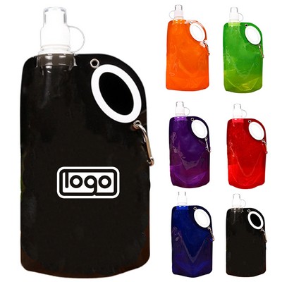 25oz PE Foldable Water Bottle w/ Carabiner