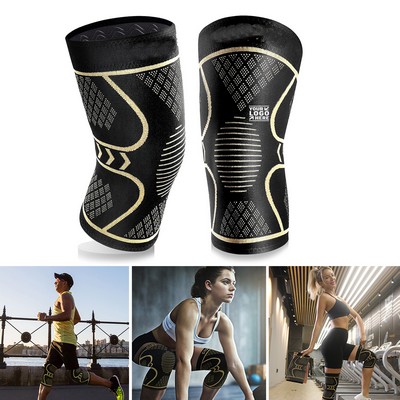 Women Men Running Pain Arthritis ACL Meniscus Tear Copper Knee Braces Compression Sleeve