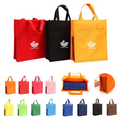 Custom Reusable Handbag with Mesh Pockets