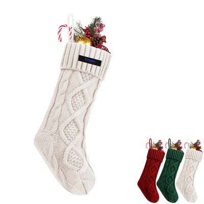 18" Cable Knit Christmas Stocking
