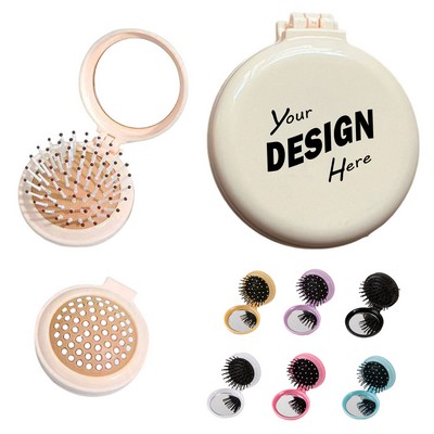 2-in-1 Portable Mirror Airbag Massage Comb