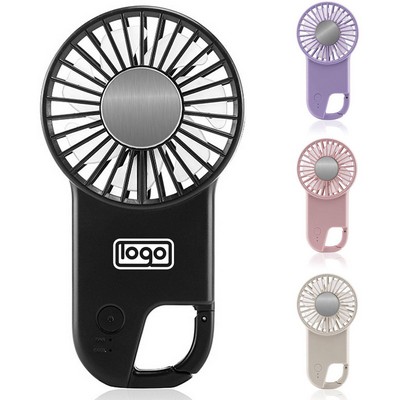 Mini Handheld USB Rechargeable Fan W/ Buckle