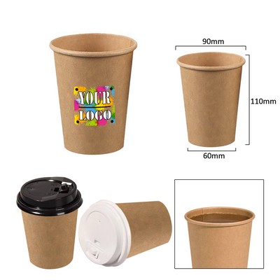 14 Oz. Kraft Paper Cups With Lids