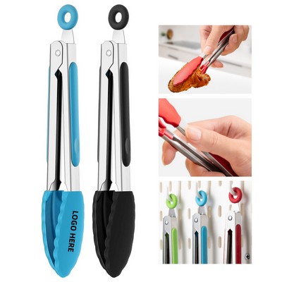 7" Mini Silicone Tongs