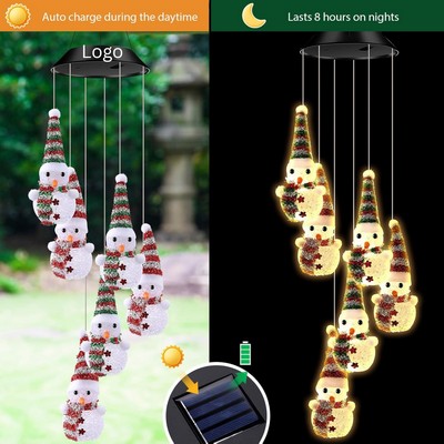 Enchanting Solar Snowman Light Mobile - Color-Changing LED