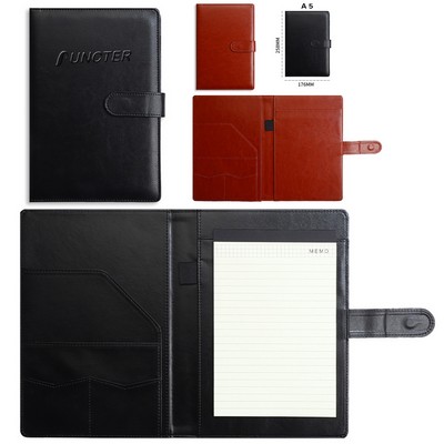 Faux Leather Portfolio Folder Binder A5 Size Notepad