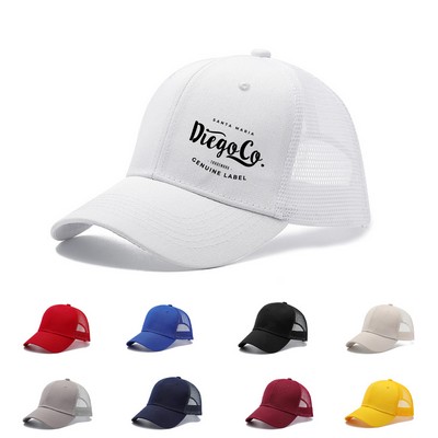 Structured Twill and Mesh Trucker Cap