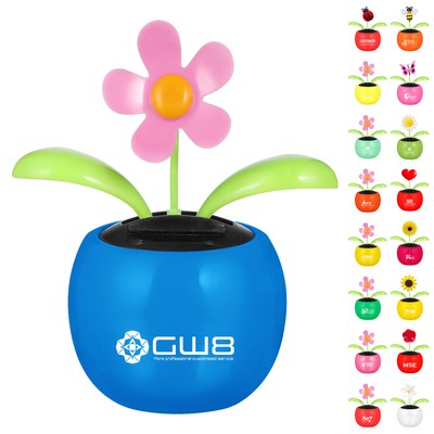 Solar Powered Dancing Flower Car Decor