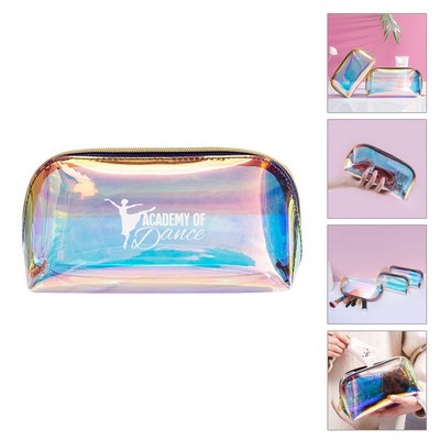 Clear Holographic Makeup Bag Cosmetic Pouch