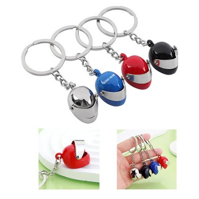 Biker Helmet Keyring Charm