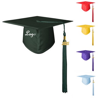 Glimmering Satin Graduation Cap with Tassel