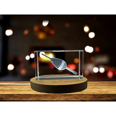 Fishing Float 3D Engraved Crystal Art w/LED Base Light for Anglers