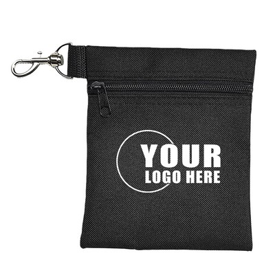 Nylon Golf Accessory Storage Pouch With Hook