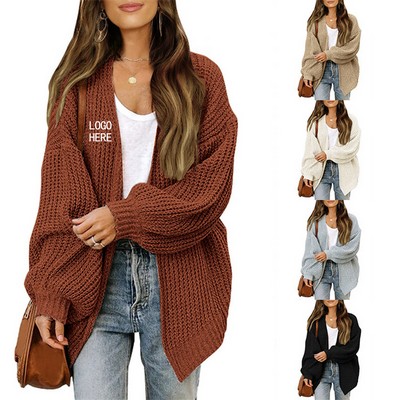 Polyester Open-Front Sweater For Business Casual & Leisure