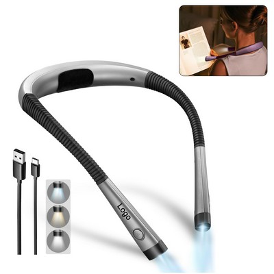 3-Color Bendable Neck 80-hr Lasting Rechargeable Book Reading Light for Books in Bed