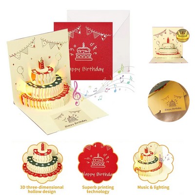 3D Pop Up Cake Music Birthday Card
