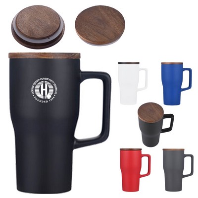 Ceramic Mug with Wood Lid