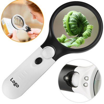 3 LED Illuminated Handheld Magnifier (Dual Lens 3X/45X)
