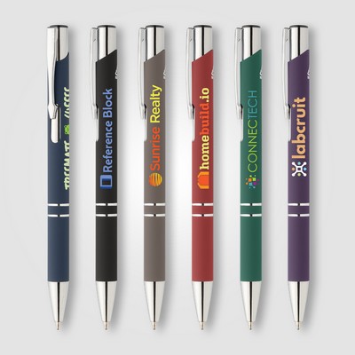 Tres-Chic Recycled Aluminum Chrome Trim Pen - Full-Color Inkjet
