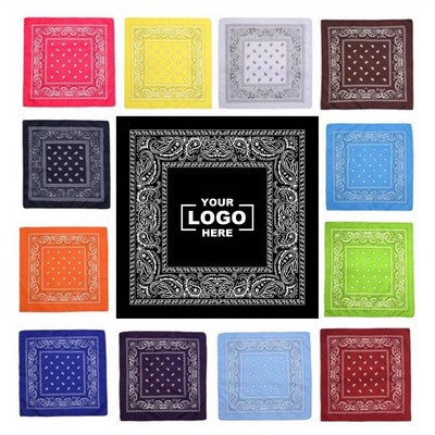 Printed Cotton Paisley Bandana Scarf