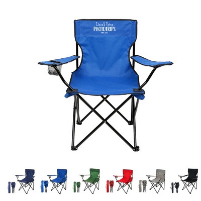 Folding Chair with Mesh Cup Holder