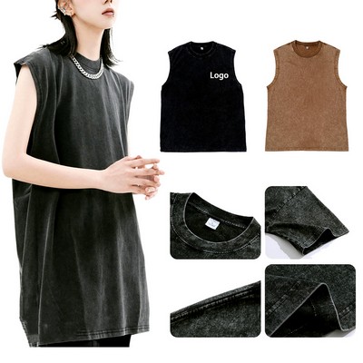 230g Heavyweight Washed Vintage Sleeveless Tank Top