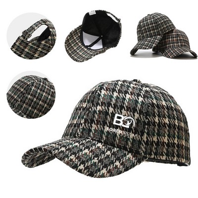 Unisex Houndstooth Baseball Caps