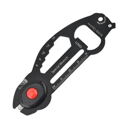 Multi-Tool Card Stainless Steel Survival Wallet Card with LED Light 20in1 Emergency Camping Gear