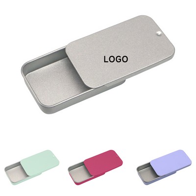 Metal Slide Top Tin Container