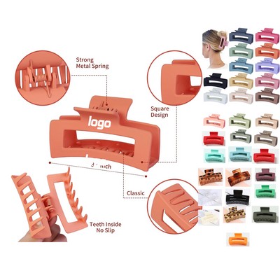 Full Color Acrylic Rectangle Hair Claw Clip