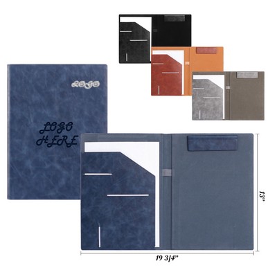 Sleek A4 Faux Leather Clipboard Portfolio with Integrated Document Organizer