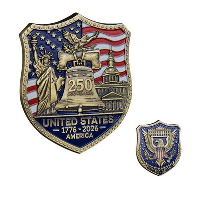 250th Anniversary Commemorative Coin Shield Shape