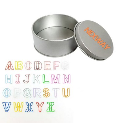 Alphabet Paper Clip A–Z in Tin Box