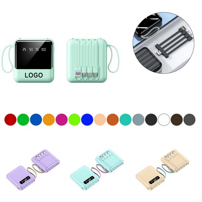 Power Bank With 4 Built-In Cables