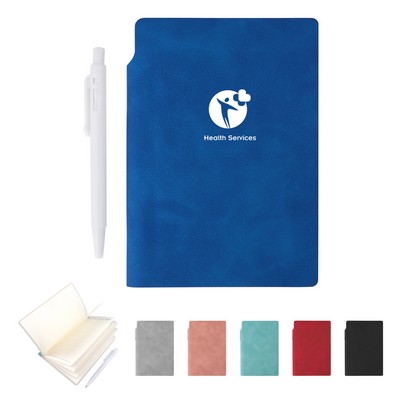 A7 Soft Pu Cover Pocket Notebook Journals W/Pen Holder&Pen