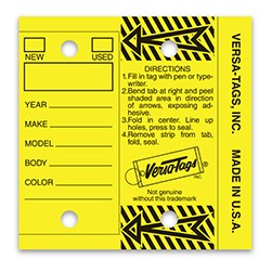 Yellow Self-Protecting Key Tag