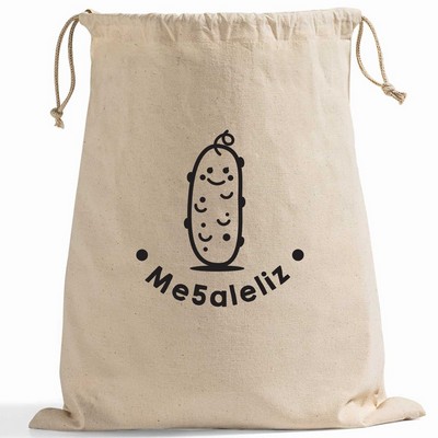 6oz Cotton Canvas Drawstring Pouch - 12" x 14"