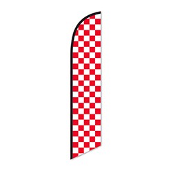 Vizi™ Red & White Checkered Swooper Flag
