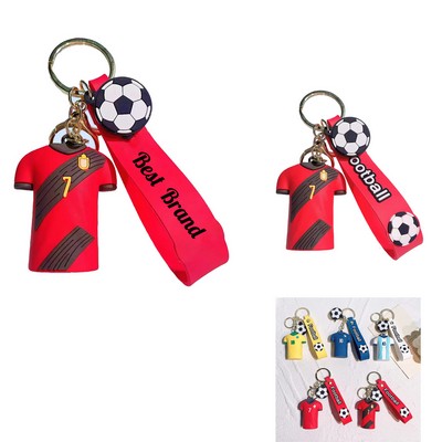 3D Rubber Soccer Jersey Keychain